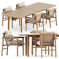 Wooden Dining Table With Comfortable Chairs And Modern Backrest Design For Home Interior