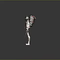 Game Movie Character With Mechanical Armor Red Eye Weapons And Post Apocalyptic Industrial Design