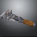 Adjustable Heavy Duty Hardware Wrench With Metal Body And Wooden Handle