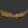 Ancient Wooden Sailing Ship Model As Traditional Water Transport With Detailed Deck And Hull