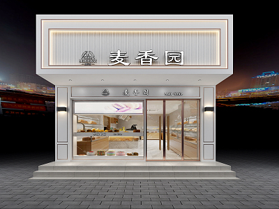 Modern Door Head Dessert Shop Door Head Facade 3d model