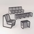 Modern Outdoor Chair Collection Featuring Sleek Wireframe Structure and Multiple Sizes