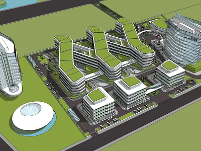 Modern Office Building Science and Technology Industrial Park Office Building 3d model