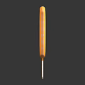 Delicious Orange Fruit Flavored Ice Cream Bar on Wooden Stick Smooth Texture Dark Background