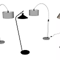 Contemporary Floor Lamps With Curved Arms And Diverse Colored Shades For Home Decor