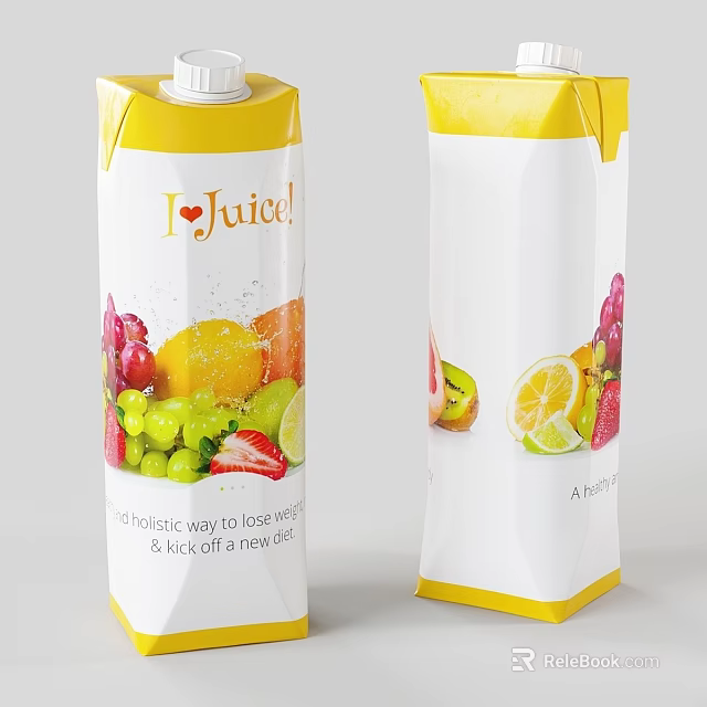 Healthy Fruit Juice With Fresh Fruits Supporting Weight Loss And New Diet Goals 3d model 