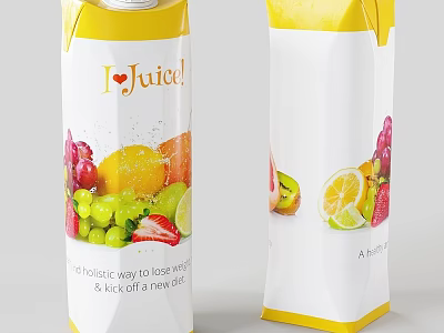 Healthy Fruit Juice With Fresh Fruits Supporting Weight Loss And New Diet Goals 3d model