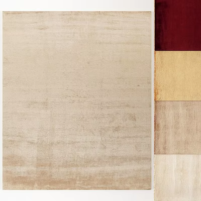 Square Rug With Natural Textured Surface And Beige Red Cream Brown Hues 3d model