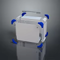 Portable Hardware Toolbox With Blue Wheels And Sturdy Handle For Professional Use 3d model