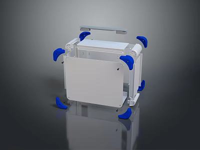 Portable Hardware Toolbox With Blue Wheels And Sturdy Handle For Professional Use 3d model