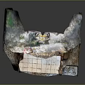 Exquisite Seated Buddha Stone Sculpture Carved in Cave with Floral Motifs and Vibrant Colors