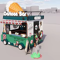 Cartoon Bar Ice Cream Truck With Big Eyes And Giant Cone Design