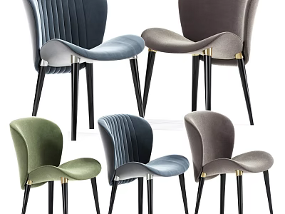Modern Leisure Chairs With Soft Velvet Upholstery And Sturdy Metal Legs In Multiple Colors 3d model