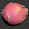 Fresh Pink Dragon Fruit With Vibrant Color On Black Reflective Background
