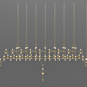 Post-modern special-shaped chandelier combination 3d model