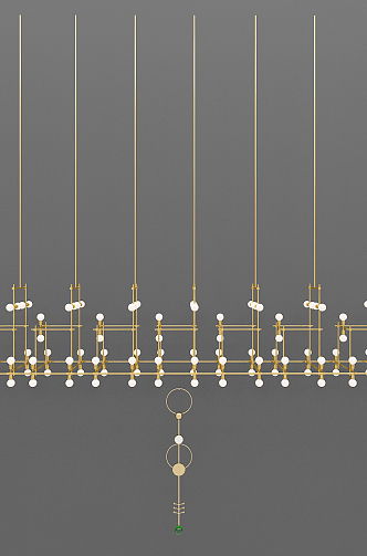 Post-modern special-shaped chandelier combination 3d model