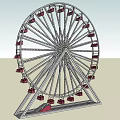 Outdoor Ferris Wheel Amusement Equipment With Metal Structure And Red Seats