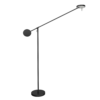 Modern Minimalist Floor Lamp with Slim Pole and Round Shade for Living Room 3d model