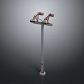 Metal Furniture Stand With Red Clips And White Base Structure