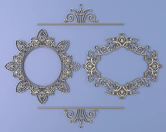 European-style Metal Carved European Pattern Hollow Carved Pattern 3d model
