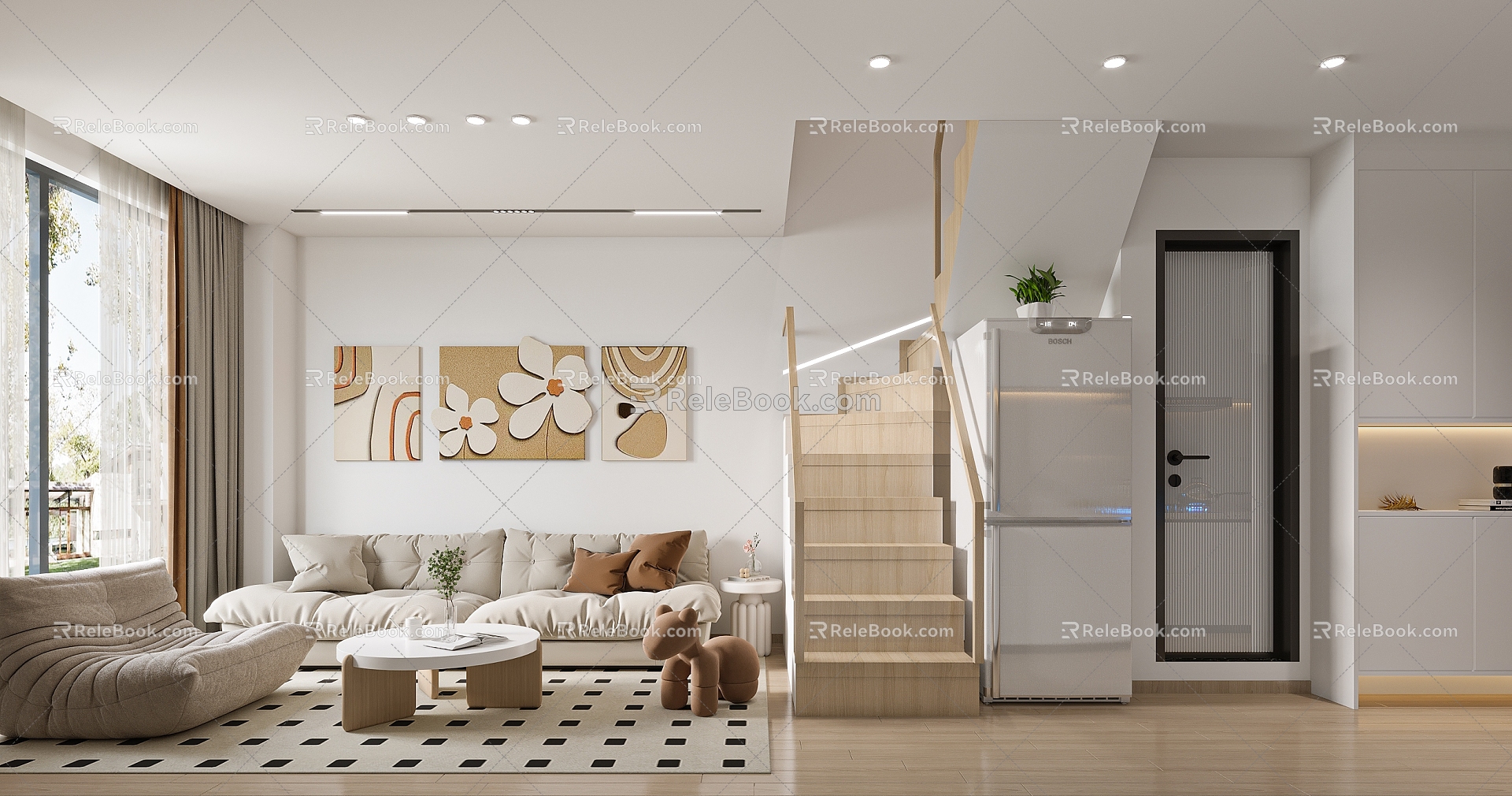 Modern Apartment Apartment Panoramic View 3d model