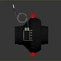 Sleek Modern Lighting Combination With Black Body Red Stand And Blade Design