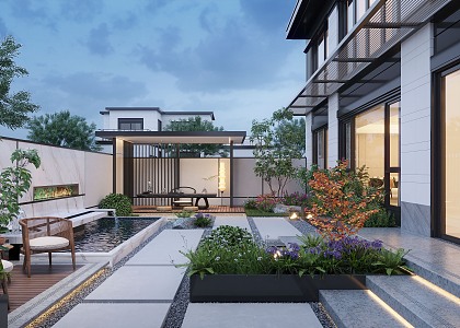 New Chinese Courtyard Landscape 3d model