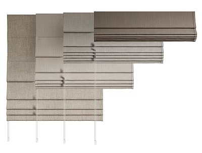 Modern roller shutter curtain folding curtain 3d model