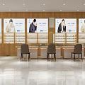 Health Product Specialty Store Interior With Display Screens Wooden Walls And Customer Seating