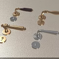 Various Style Door Handles With Gold Silver Brown Colors And Metal Base Design