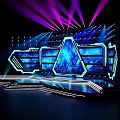 Science and technology sense stage blue science and technology wind stage dazzling stage 3d model