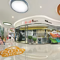 Bright Modern Shopping Mall Atrium With ZARA Storefront And Shopping People