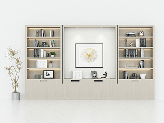 Modern bookcase manager room display cabinet leadership 3d model