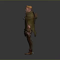 Red Haired Man Wearing Cloak With Metal Accessories And Brown Boots In Fantasy Character Design
