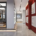 Modern Boutique Store Interior With Glass Doors Circular Decor And Display Shelves