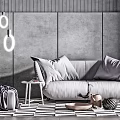 Modern Combination Sofa Double Sofa 3d model