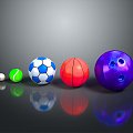 Soccer Ball Bowling Tennis Basketball Ball Sporting Goods Sporting Goods 3d model