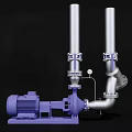 Industrial Pump Equipment With Purple Motor Silver Pipes Mechanical Flanges And Gauge