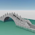 Traditional Stone Arch Bridge With Decorative Railings And Steps Over Calm Water