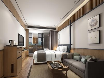 Modern Room Hotel Room Single Room 3d model