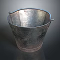 Rustic Metal Bucket With Handle Durable Household Item For Daily Use