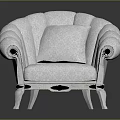 Elegant Classic Single Sofa With Soft Upholstered Cushion And Ornate Wooden Legs