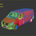 Pink Mercedes Van With Sleek Design Shiny Exterior And Reflection In Gray Background