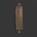 Rusted Green Metal Box With Vintage Industrial Bolts And Worn Surface