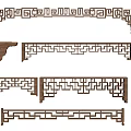 Hanging down ancient building components Hanging down Chinese-style lattice lintel Hanging down carved door head components 3d model