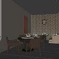 Hotel Mahjong Room Modern Interior With Comfortable Chairs Sofa And Decorative Wall 3d model