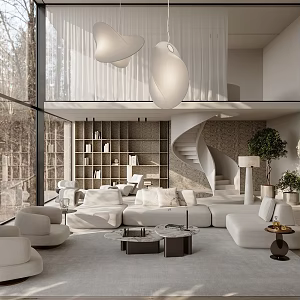 Quiet Villa Living Room Antique Style Villa Living Room Pick Empty Villa Living Room Black and White Grey Villa Living Room Senior Grey Villa Living Room Villa Sofa Coffee Table Combination 3d model