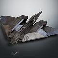 Futuristic Spacecraft Model With Sleek Dark Structure And Angular Wings For Aerospace Enthusiasts 3d model