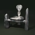 Modern Accent Chair With Natural Wooden Texture And Curved Backrest Design
