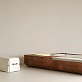 Elegant White And Wooden Sofa Bench With Metal Rail And Ambient Lighting
